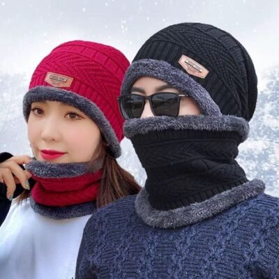Winter Hat & Neck Warmer Set for Men & W...