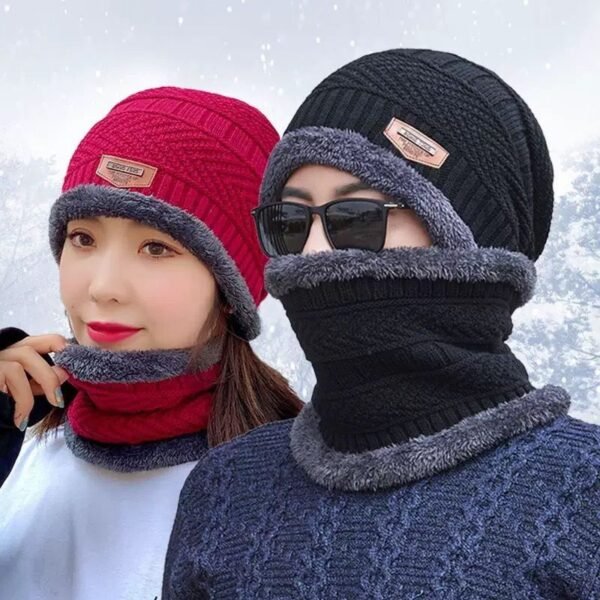 2-in-1 Winter Hat & Neck Warmer Set for Men & Women